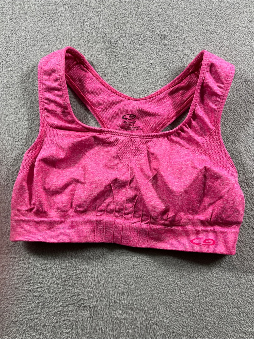Champion Hot Pink Seamless Racerback Sports Bra Size L/G